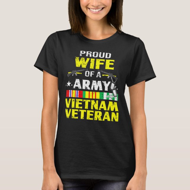 VN Veterans välkända maka i armén T Shirt (Framsida)