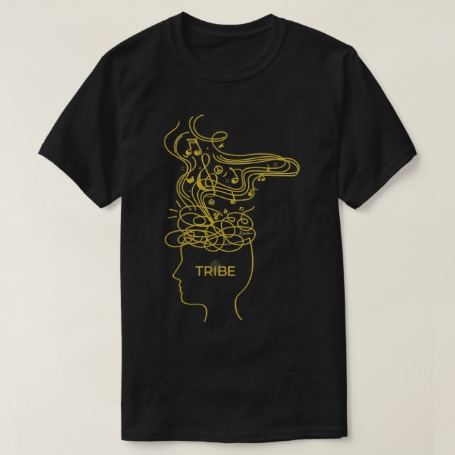VNeck för att ta bort tangenten för din hjärnmusik T Shirt (Design framsida)