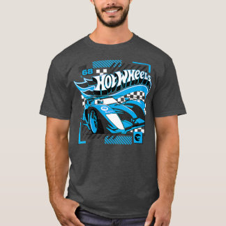VNeck för Hjul Blue Geometric Tävling Hett T Shirt