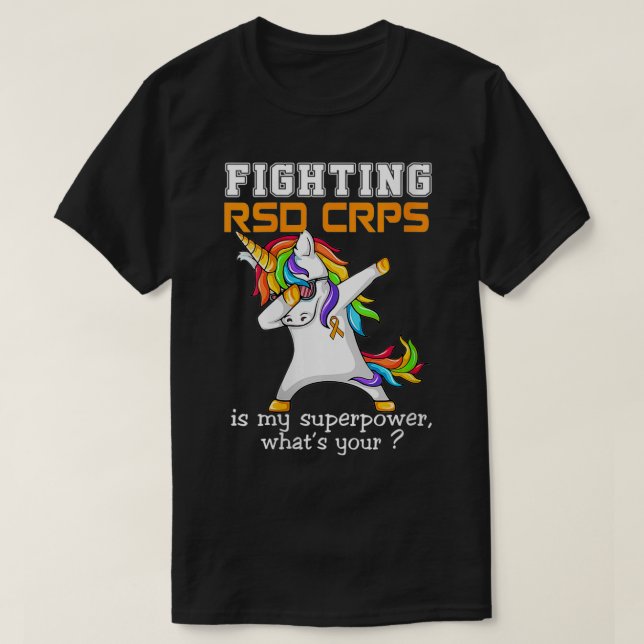 VNeck för Womens Unicorn Fighting RSD CRPS Awarene T Shirt (Design framsida)