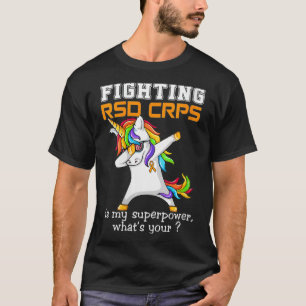 VNeck för Womens Unicorn Fighting RSD CRPS Awarene T Shirt