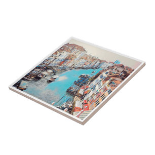 VNT008 VENICE, Grand Canal, Italien Kakelplatta