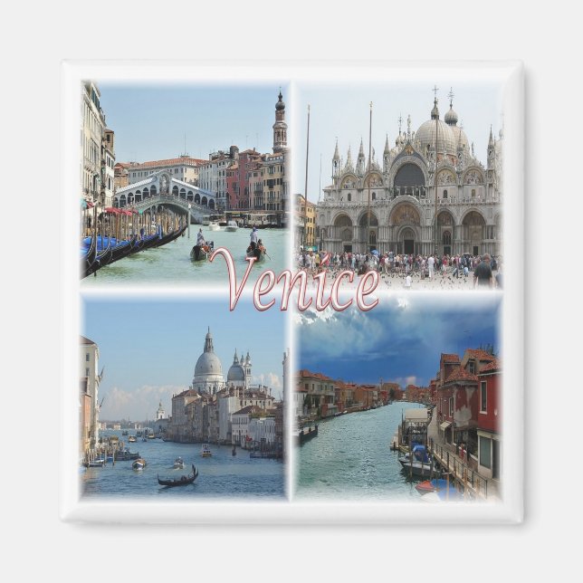 VNT023 VENICE mosaic, Veneto, Italien, Fridge Magnet (Framsidan)