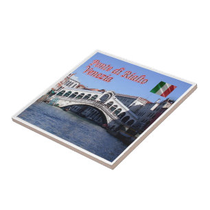 VNT026 VENICE, Rialto Bridge, Italien Kakelplatta