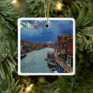 VNT055 VENEDIG, MURANO, Veneto, Italien, Julgransprydnad Keramik