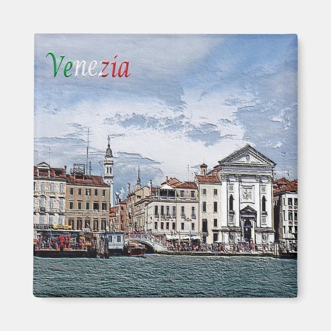 VNT058 VENICE, Pietà och Bell Torn, Fridge Magnet (Framsidan)