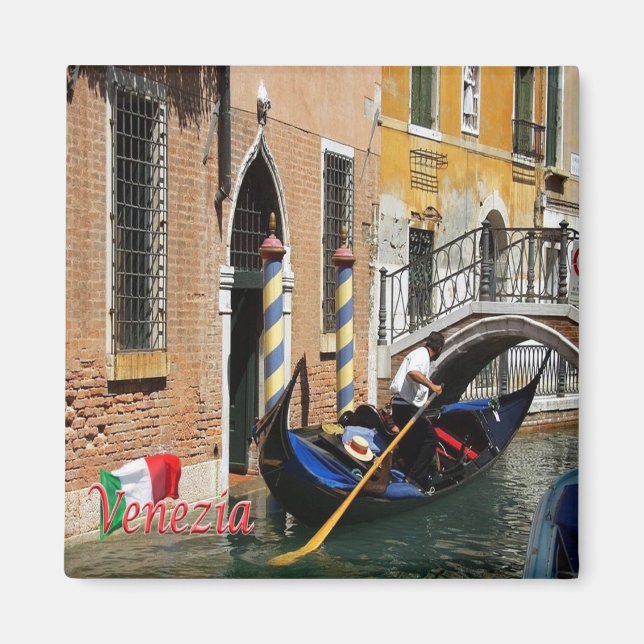 VNT064 VENICE, Gondolas, Venetien, Italien, Fridge Magnet (Framsidan)