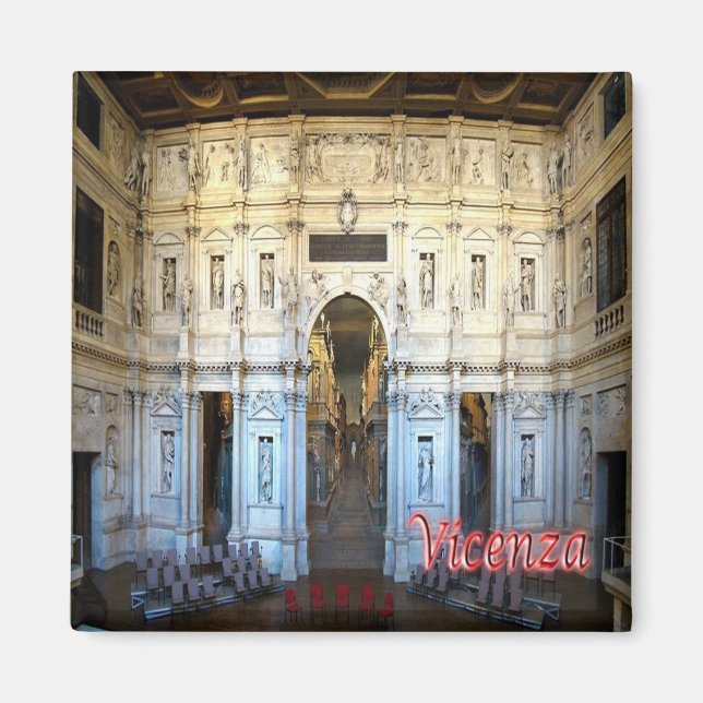 VNT073 VICENZA, Olimpic Theater, Italien, Fridge Magnet (Framsidan)