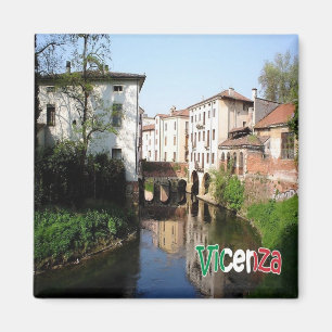 VNT076 VICENZA, Boat Bridge, Veneto, Italien, Frid Magnet