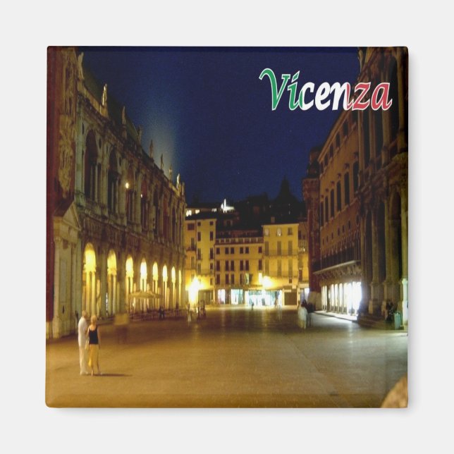 VNT077 VICENZA, Piazza dei Signori, Italien, Fridg Magnet (Framsidan)