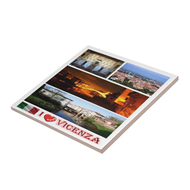 VNT081 VICENZA I Kärlek, Mosaic, Italien Kakelplatta (Sidan)