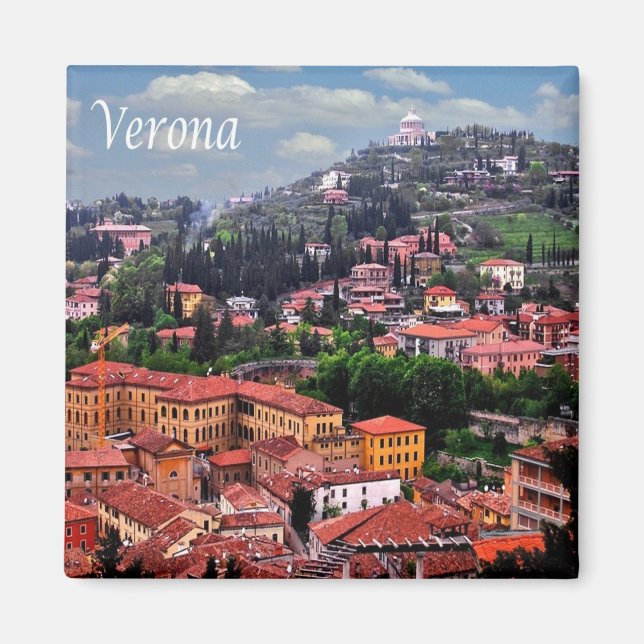 VNT083 VERONA, Panorama, Venetien, Italien, Fridge Magnet (Framsidan)