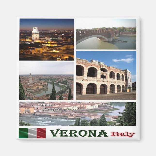 VNT088 VERONA, Mosaic, Verona, Italien, Fridge Magnet (Framsidan)