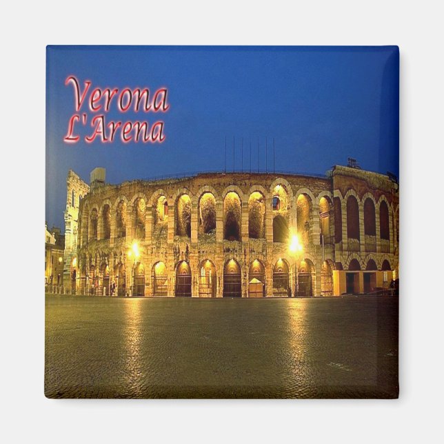 VNT096 VERONA, ARENA på Natt, Italien, Fridge Magnet (Framsidan)