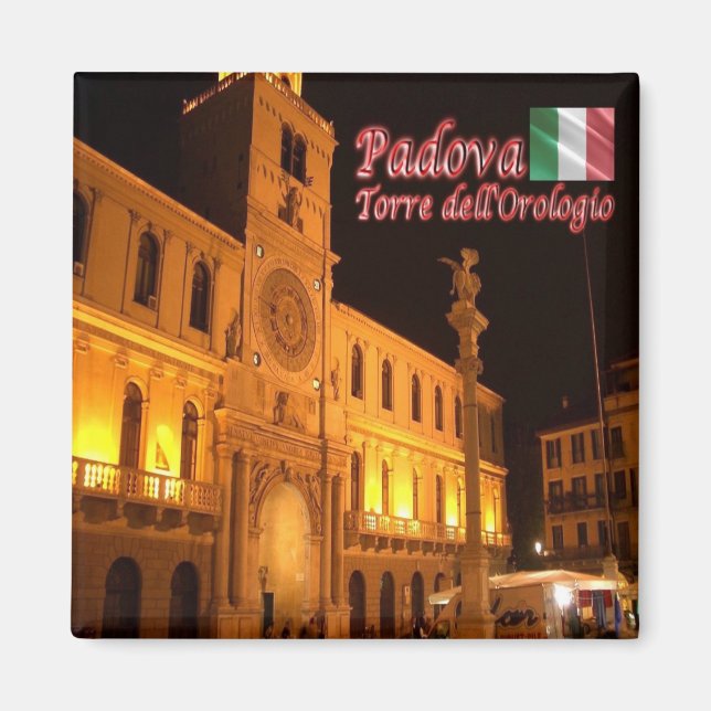 VNT107 PADOVA, Clock Torn, Venetien, Italien, Frid Magnet (Framsidan)