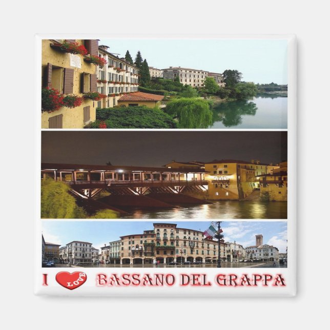VNT126 BASSANO DEL GRAPPA I Kärlek, Italien, Fridg Magnet (Framsidan)