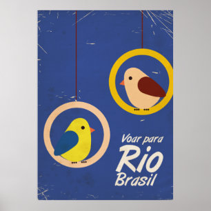 Voar para Rio, Brasil-reseaffisch Blue version Poster