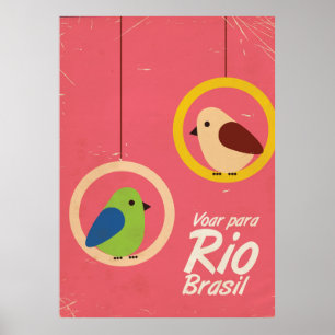 Voar para Rio, Brasil-reseaffisch. Poster