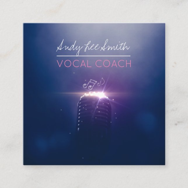 Vocal Coach Singer Fyrkantigt Visitkort (Framsida)