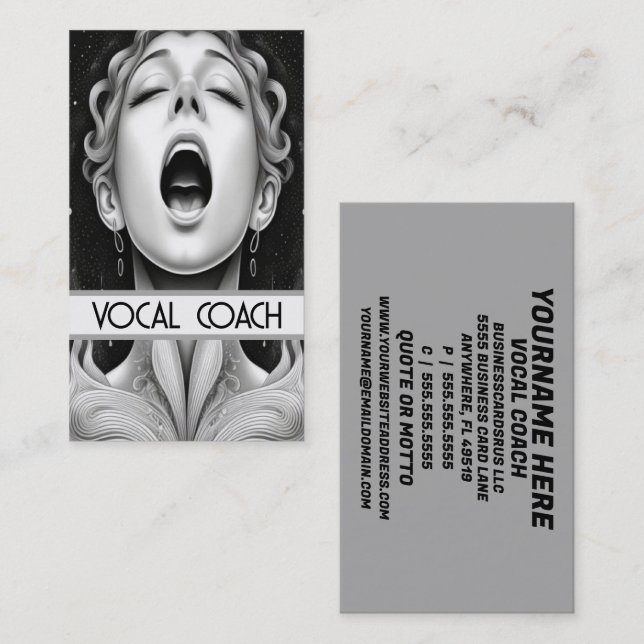 Vocal Coach Visitkort (Fram/baksida)