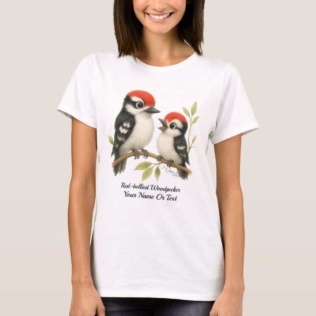 Vocal Red-Bellied Woodpecker T Shirt (Framsida)