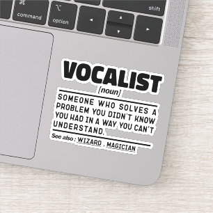 Vocalist Noun Definition Voice Performer Funny Klistermärken