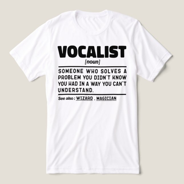 Vocalist Noun Definition Voice Performer Funny T Shirt (Design Framsida)