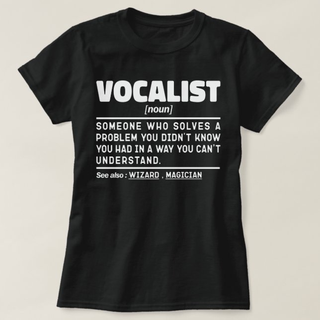 Vocalist Noun Definition Voice Performer Funny T Shirt (Design framsida)