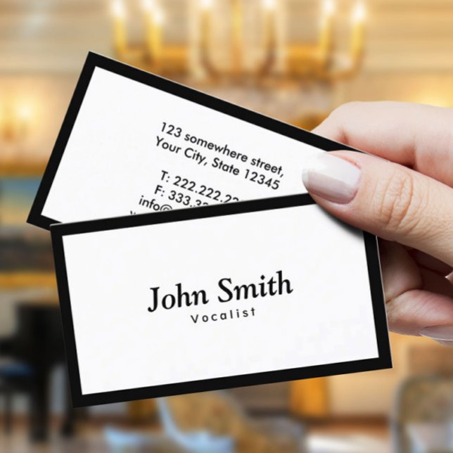 Vocalist Plain Black Gräns Visitkort (Skapare uppladdad)
