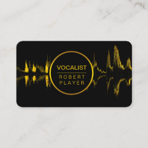 Vocalist Singer DJ Music Teacher Microphone Guld Visitkort