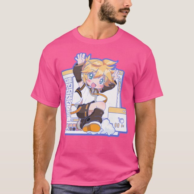 Vocaloid Windows Blue Version Kagamin Len T Shirt (Framsida)