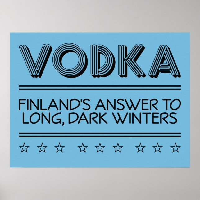 VODKA anpassningsbar färg poster (Framsidan)