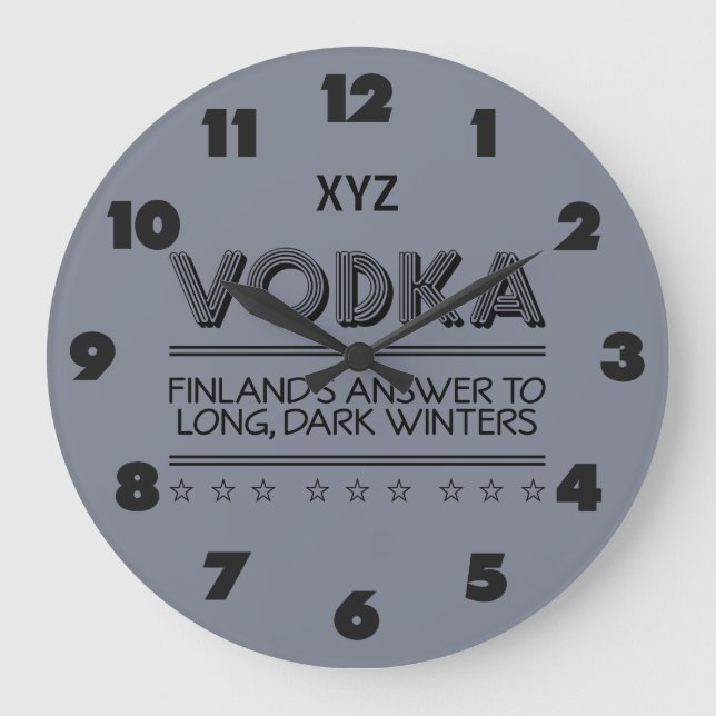 VODKA anpassningsbar färg väggklocka (Framsida)