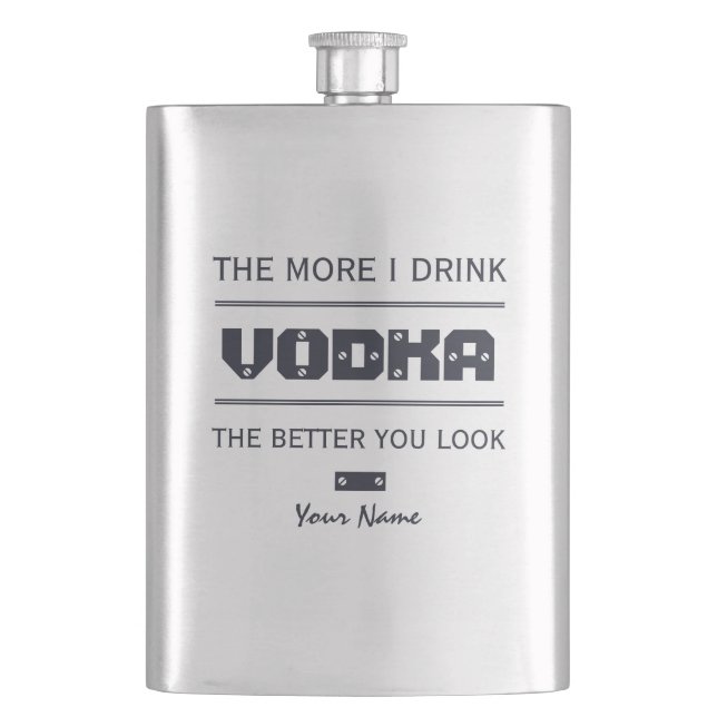 VODKA-anpassningsbar-monogramkolv Fickplunta (Framsidan)