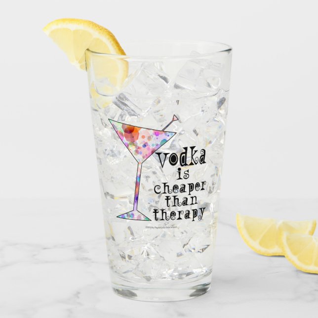 Vodka är mer billig än terapi#Drink#Highball Glaskopp (Framsida Ice)