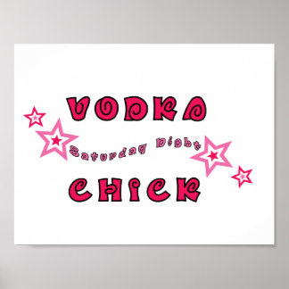 VODKA CHICK GIRLY ROSA STARS GRAPHICICS LOGOTYP MO POSTER