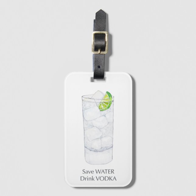 Vodka Cocktail Luggage Tag Bagagebricka (Framsida vertikal)