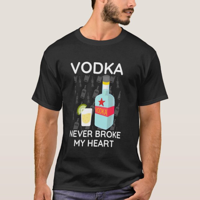 Vodka Fattigare aldrig mitt hjärta T Shirt (Framsida)