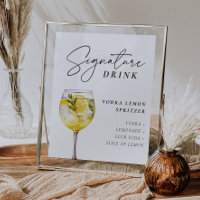Vodka Lemon Spritzer Namnteckning Drink-tecken