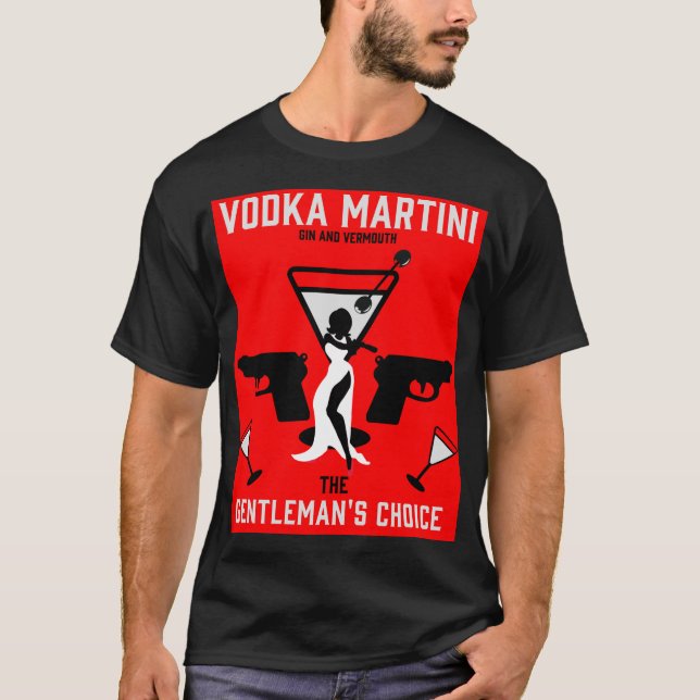 Vodka Martini Drink Gift T Shirt (Framsida)