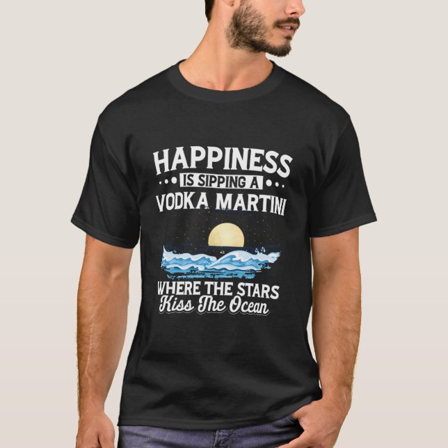 Vodka Martini Vacation Outfit Dress Resort Beach M T Shirt (Framsida)