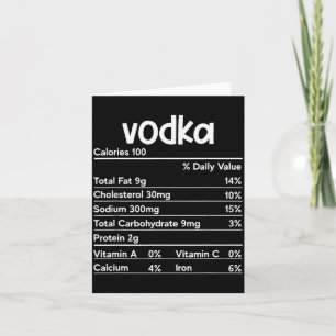 Vodka Näringsfakta Thanksgiving Roligt Drickande Kort