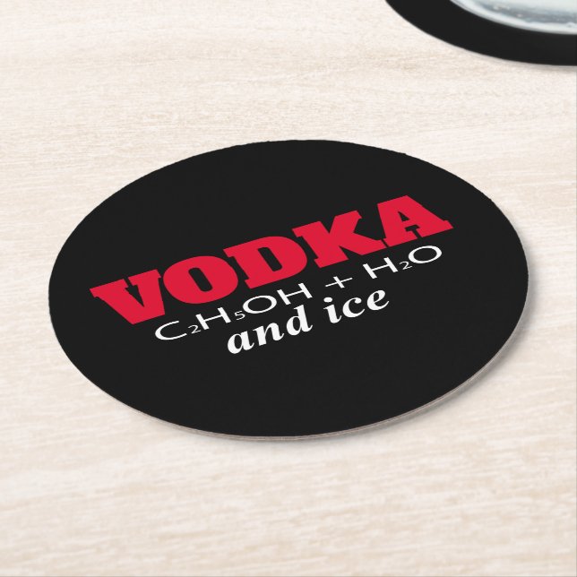 Vodka och is underlägg papper rund (Vinklad)