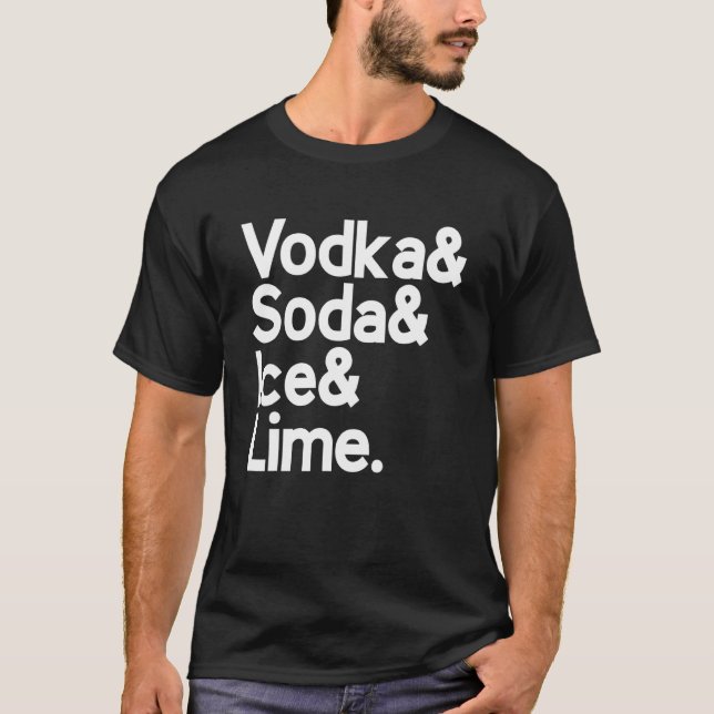 Vodka & Soda & Ice & Lime Lime Barista T Shirt (Framsida)