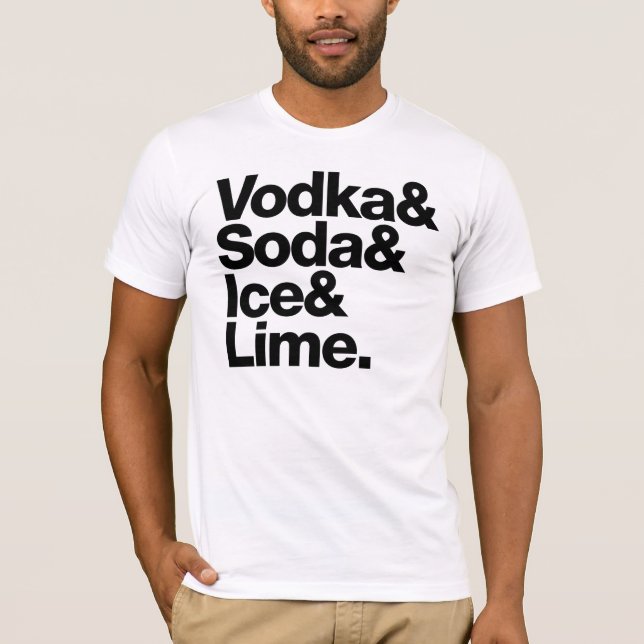 Vodka & Soda & Ice & Lime. (mörk) T Shirt (Framsida)