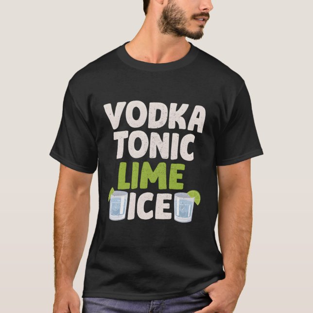Vodka Tonic Lime Ice Alcohol Cocktail Py T Shirt (Framsida)