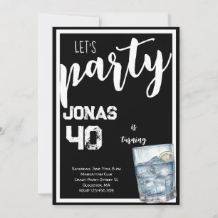 Vodka vuxna födelsedagsfest inbjudan