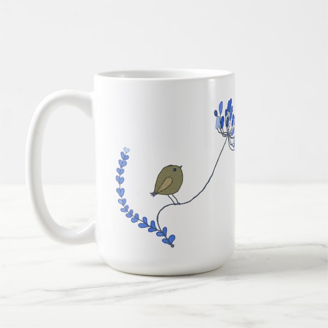 Vogel auf Blume Kaffemugg (Vänster)