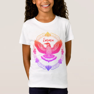 Vogel im Mandala Farbverlauf Regenbogen T Shirt