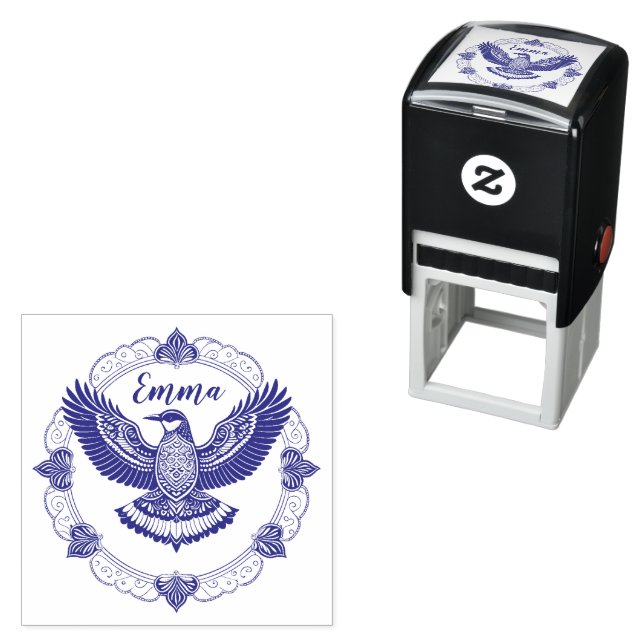 Vogel im Mandala Självfärgande Stämpel (In Situ)